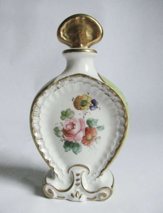 French Porcelain Perfume Bottle | Etsy Porcelain perfume bottle with cherub