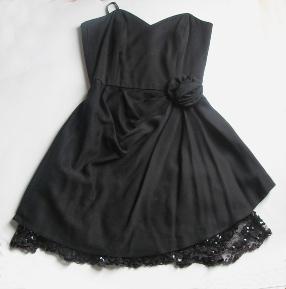 Vintage 1990s Black Evening Dress with Sequined L… - image 5