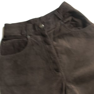 Wonderful Vintage High Rise Dark Suede Leather Pants
