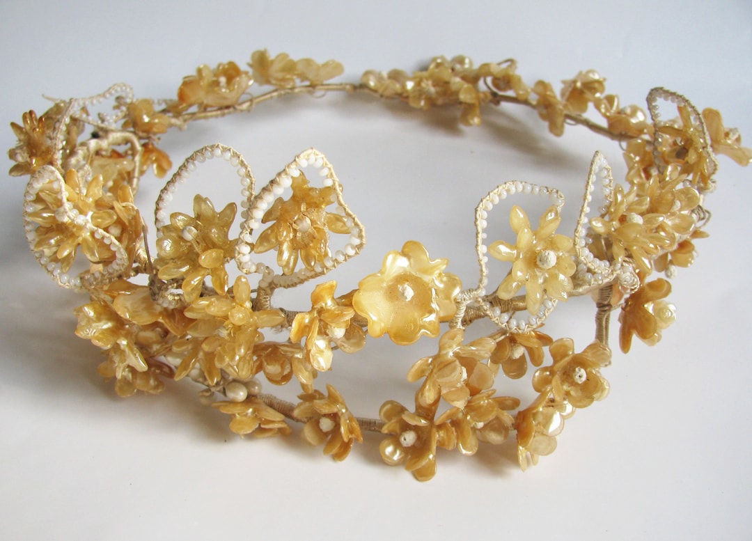 Stunning 1920's Wax Orange Blossom Flower Tiara With Etsy