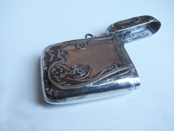 Vintage Sterling Silver Match Holder with a Floral Design View 6