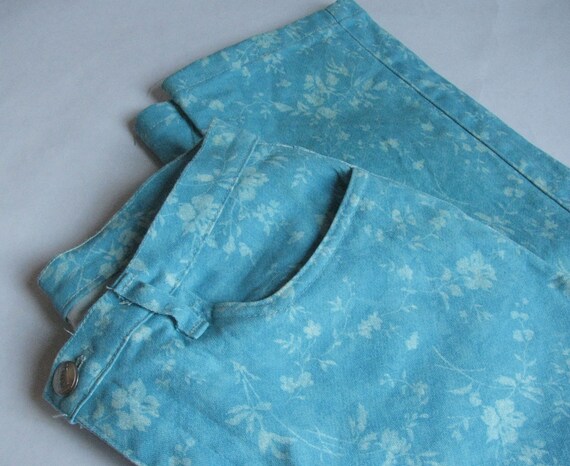 Women's Vintage 1990's blue floral pants - image 7