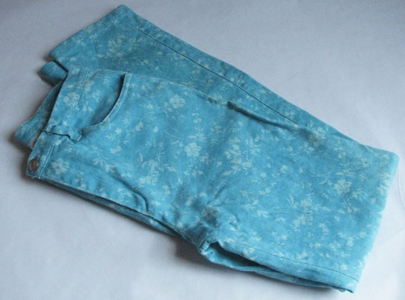 Women's Vintage 1990's blue floral pants - image 2