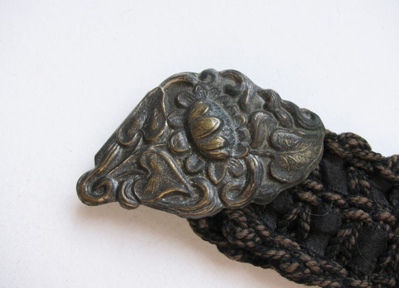 Rare Vintage Woven Belt with Lady and Floral Repo… - image 5