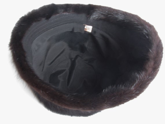 Outstanding Vintage 1940s Black Mink Cloche Hat - image 9