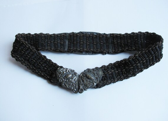 Rare Vintage Woven Belt with Lady and Floral Repo… - image 7