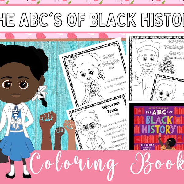 PRINTABLE Black History Month Coloring Book, Black History kids activities, Black Historical Figures, Digital Download