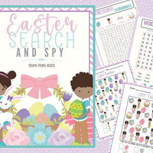 EASTER SEARCH & SPY Printable Classroom Homeschool Preschool Kindergarten Curriculum Worksheet I Spy Word Search