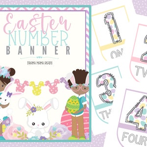 EASTER NUMBER BANNER 1-20 Printable Classroom Decor Homeschool Counting