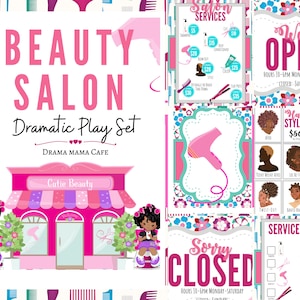 PRINTABLE Beauty Salon Pretend Play Set Dramatic Play Set KIDS Classroom