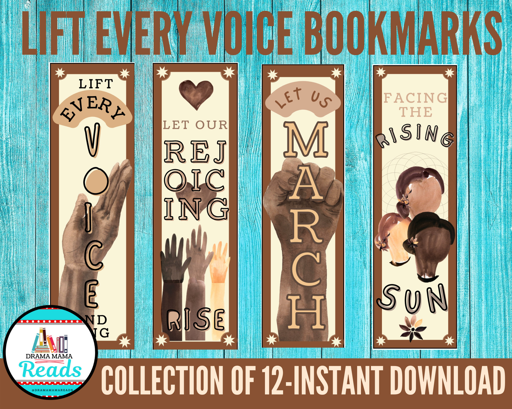 Printable-lift-every-voice-bookmarks, Inspirational, Black History Month, DIY, Gift, Classroom, Homeschool, Diversity, Craft PDF - Etsy for Black History Bookmarks Printable Free