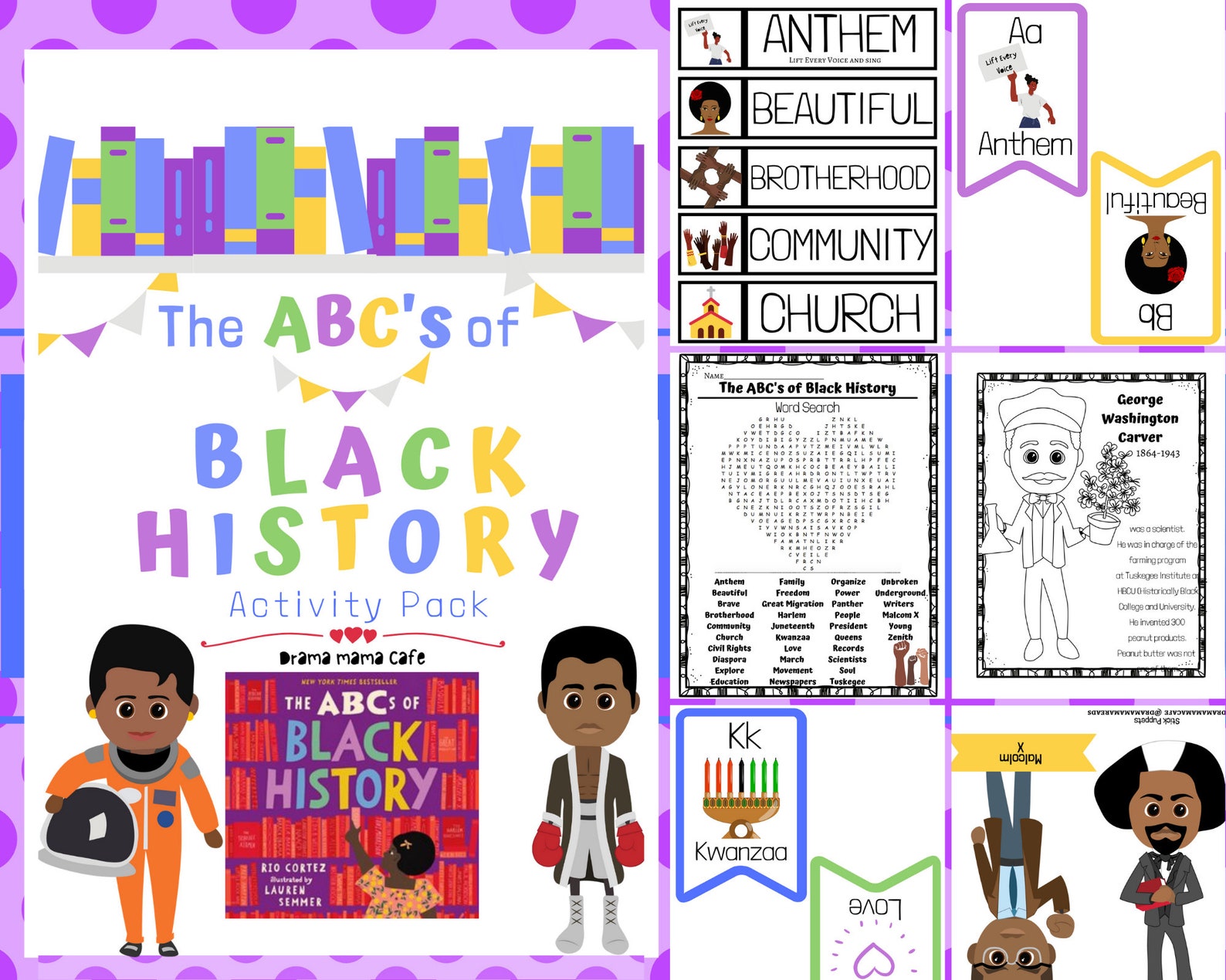 PRINTABLE Black History Month Activity Pack Black History Etsy
