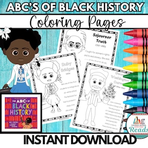 Black History Coloring Book, Famous Figures, Kids Activities (Digital Download)