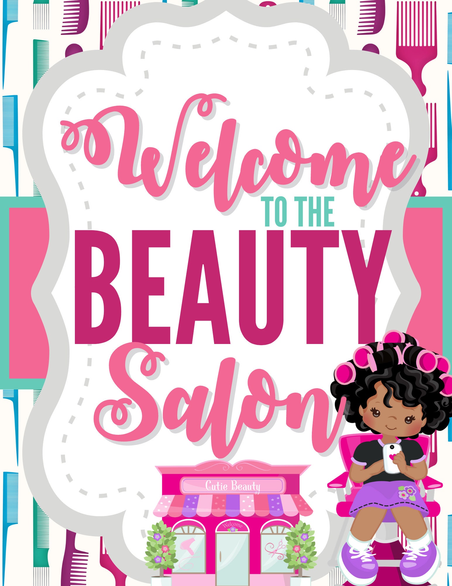 PRINTABLE Beauty Salon Pretend Play Set Dramatic Play Set KIDS Etsy