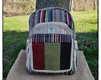 Bunter Ethno-Rucksack, Hippie-Rucksack, Rucksack aus Nepal, Festival Utensil