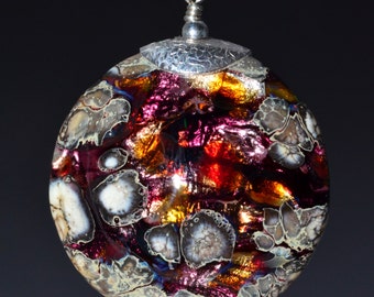 Silver Capped Glass Bead Pendant