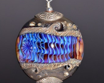 Silver Capped Glass Bead