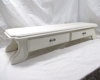 Long Monitor Stand Or Tv Riser With Deep Twin Drawers Etsy