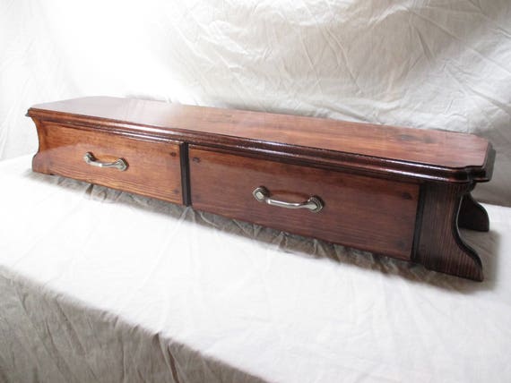 Long Monitor Stand Or Tv Riser With Deep Twin Drawers Etsy
