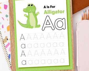 Preschool Curriculum | Animal Name Tracing Printable | Abc Letter Tracing Handwriting Practice |  Alphabet Writing Practice Worksheets