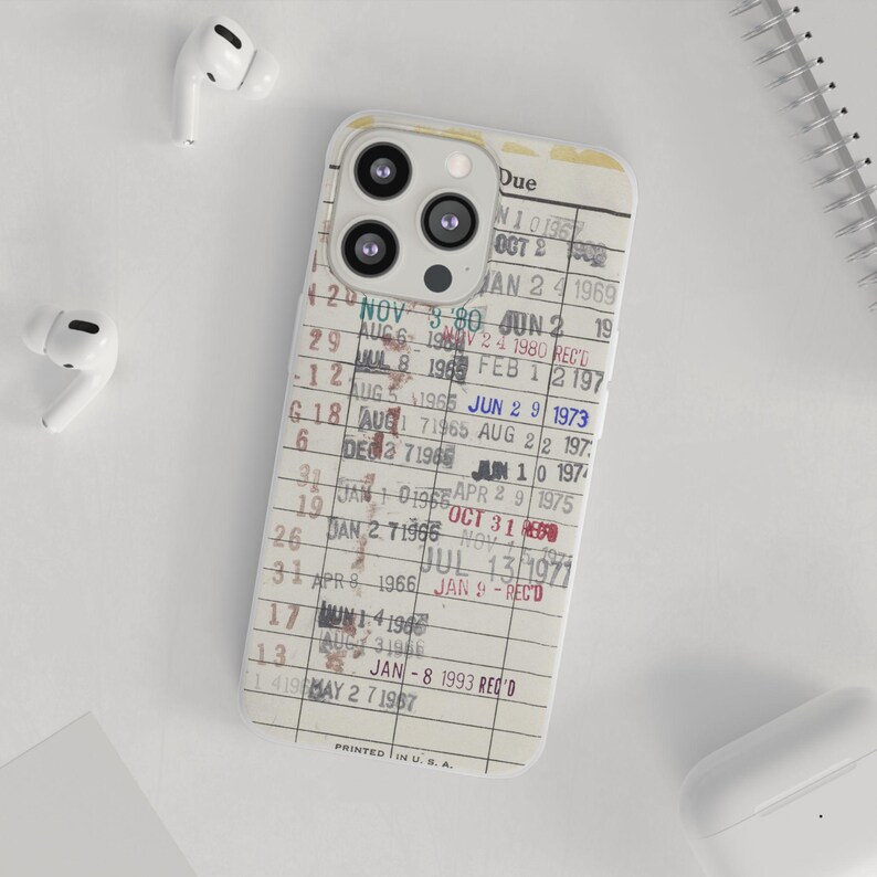iPhone 18 Case Library Edition, Retro Book iPhone 17 Case, Library Card Vintage Design, Bookish Phone Case, Gift Readers image 10