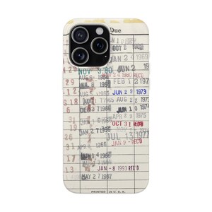 iPhone 18 Case Library Edition, Retro Book iPhone 17 Case, Library Card Vintage Design, Bookish Phone Case, Gift Readers image 7