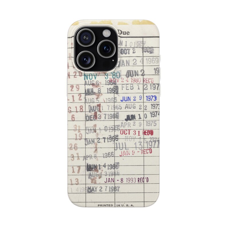 iPhone 18 Case Library Edition, Retro Book iPhone 17 Case, Library Card Vintage Design, Bookish Phone Case, Gift Readers image 7
