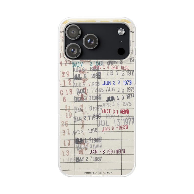 iPhone 18 Case Library Edition, Retro Book iPhone 17 Case, Library Card Vintage Design, Bookish Phone Case, Gift Readers image 14
