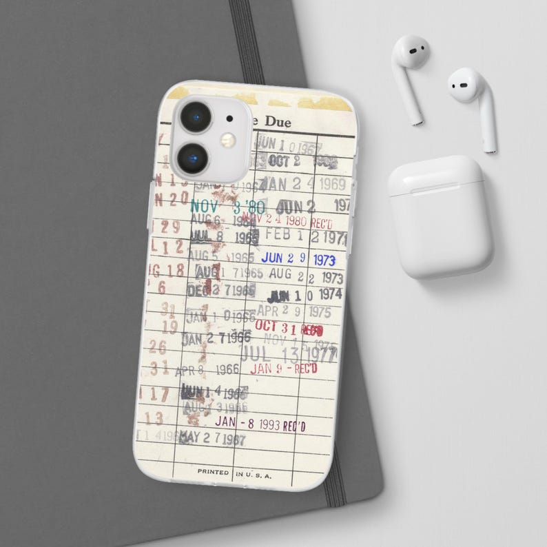 iPhone 18 Case Library Edition, Retro Book iPhone 17 Case, Library Card Vintage Design, Bookish Phone Case, Gift Readers image 9