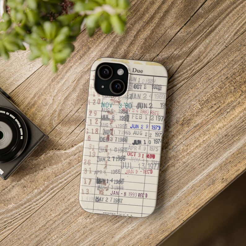 iPhone 18 Case Library Edition, Retro Book iPhone 17 Case, Library Card Vintage Design, Bookish Phone Case, Gift Readers image 3