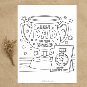 Coloring Page, kids printables, Fathers Day Art, digital download, dad gift from kids