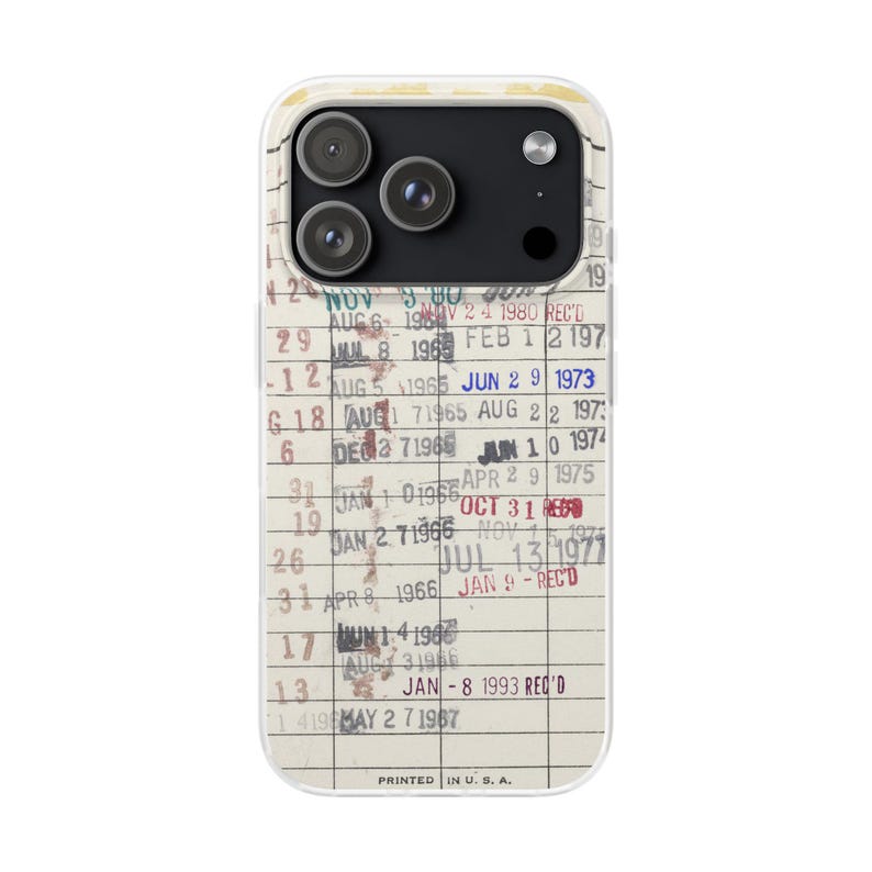 iPhone 18 Case Library Edition, Retro Book iPhone 17 Case, Library Card Vintage Design, Bookish Phone Case, Gift Readers image 15