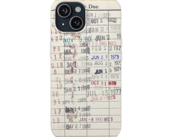 iPhone 18 Case Library Edition, Retro Book iPhone 17 Case, Library Card Vintage Design, Bookish Phone Case, Gift Readers