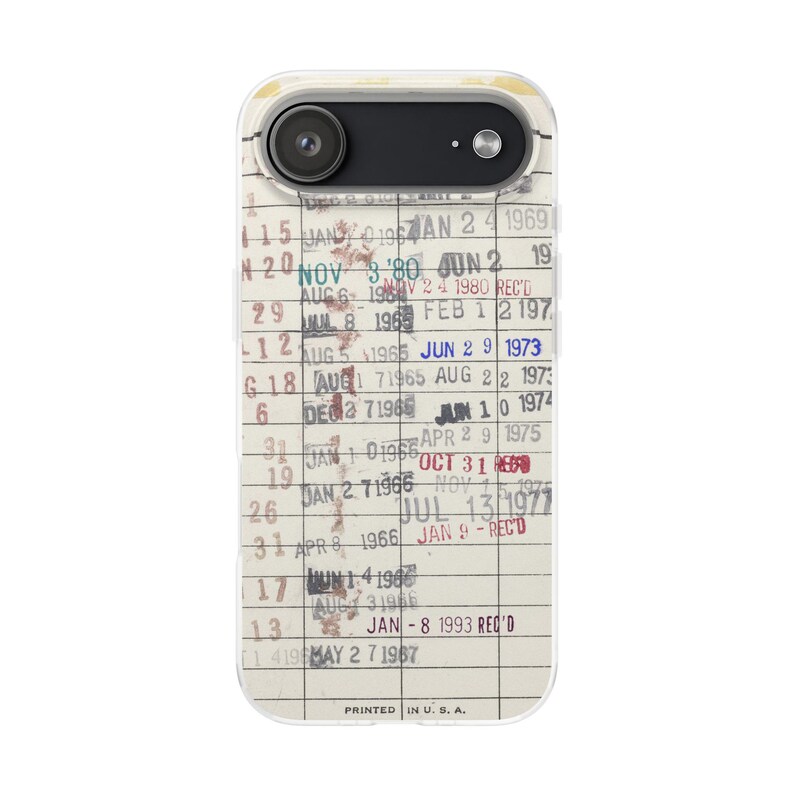 iPhone 18 Case Library Edition, Retro Book iPhone 17 Case, Library Card Vintage Design, Bookish Phone Case, Gift Readers image 12