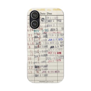 iPhone 18 Case Library Edition, Retro Book iPhone 17 Case, Library Card Vintage Design, Bookish Phone Case, Gift Readers image 11