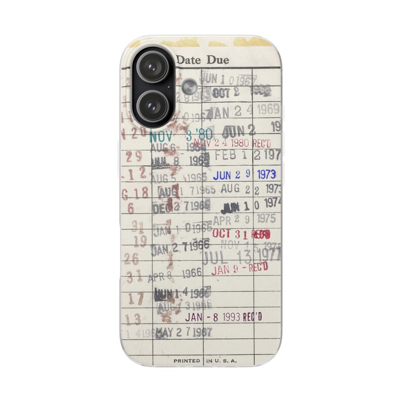 iPhone 18 Case Library Edition, Retro Book iPhone 17 Case, Library Card Vintage Design, Bookish Phone Case, Gift Readers image 11