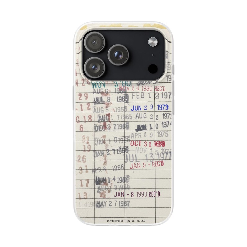 iPhone 18 Case Library Edition, Retro Book iPhone 17 Case, Library Card Vintage Design, Bookish Phone Case, Gift Readers image 13