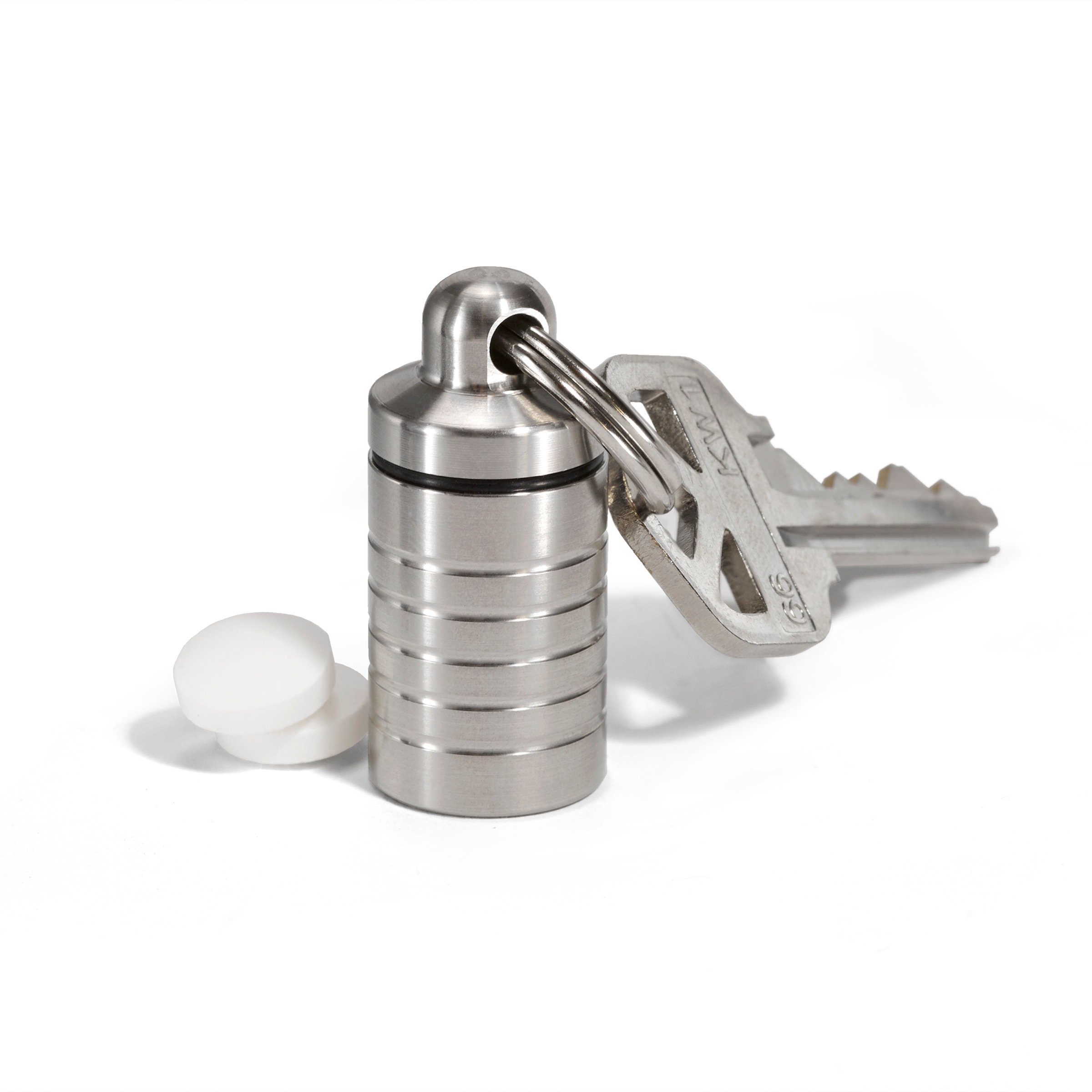  Small Pill Holder Keychain, JEINAPA Titanium