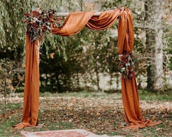 Velvet Wedding Arch Fabric Drape / rust green Draping Fabric for Wedding Backdrop / Photography background / wedding arch or tree decor