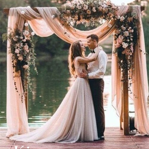 CLEARANCE Fabric / Georgette Wedding Arch Drape / Draping for Backdrop / Photography background / Chiffon decor dressmaking craft yardage