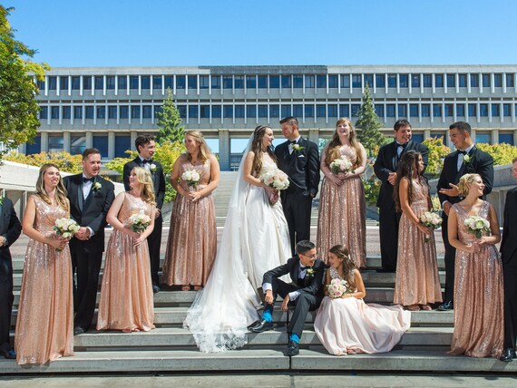 etsy rose gold bridesmaid dresses