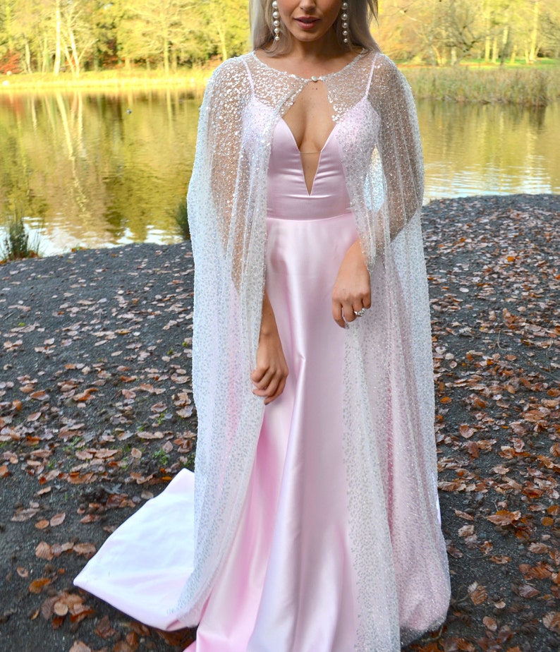 sequin wedding cape