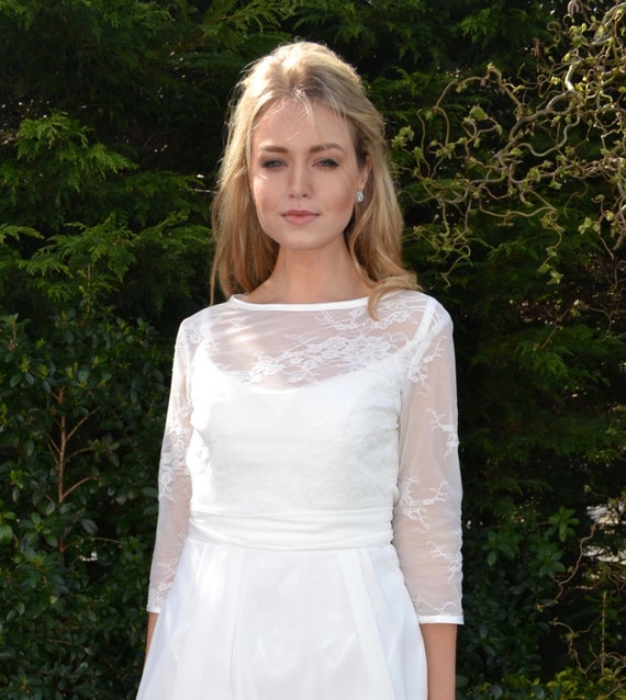 Custom Made Tara Short Wedding Dress Flowing Etsy
