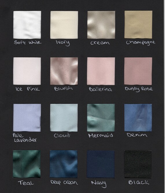 Silksatin fabric swatches / samples for color confirmation / Etsy