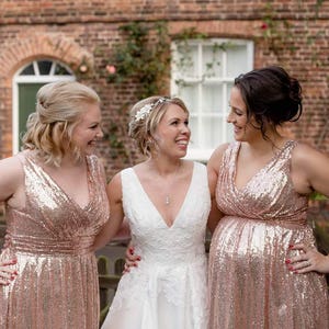 gold sequin bridesmaid dresses
