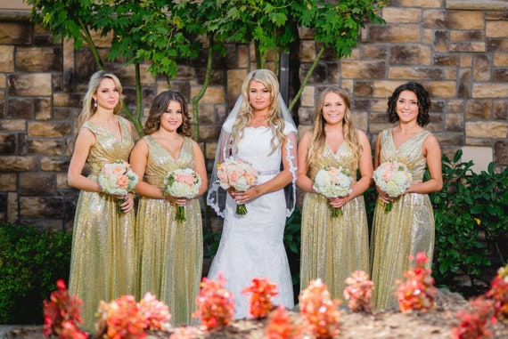 junior bridesmaid dress rose gold sequin