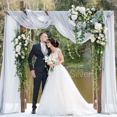 Lot De 3 Toiles De Fond Pour Arche De Mariage - Tailles 1.8m, 2m, 2.25m - Polyester, Couleur Or/blanc/rose/rouge - Décor Pour Fêtes Et Cérémonies