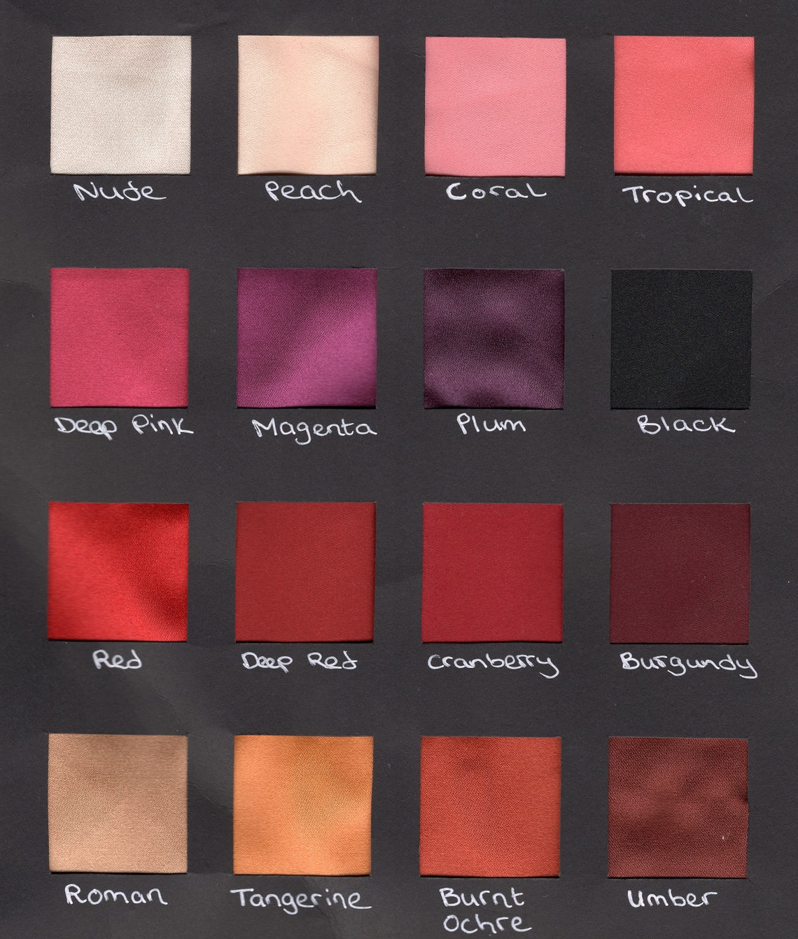 Satin fabric swatches / fabric samples / bridal quality satin Etsy