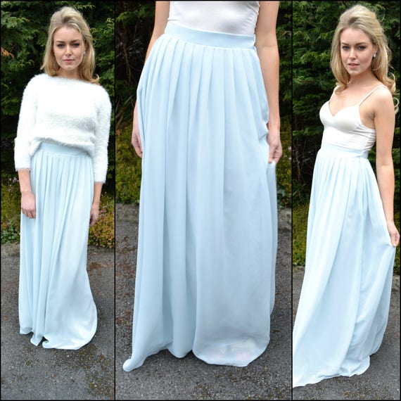 chiffon maxi skirt bridesmaid