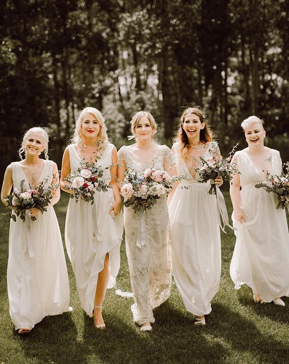 goddess bridesmaid dresses